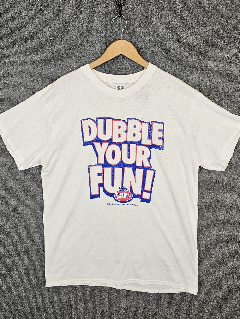 Brisco Brands Dubble Bubble Gum Retro Logo White T-Shirt- Unisex